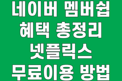네이버 멤버십 혜택 총정리(+넷플릭스 무료이용 방법)